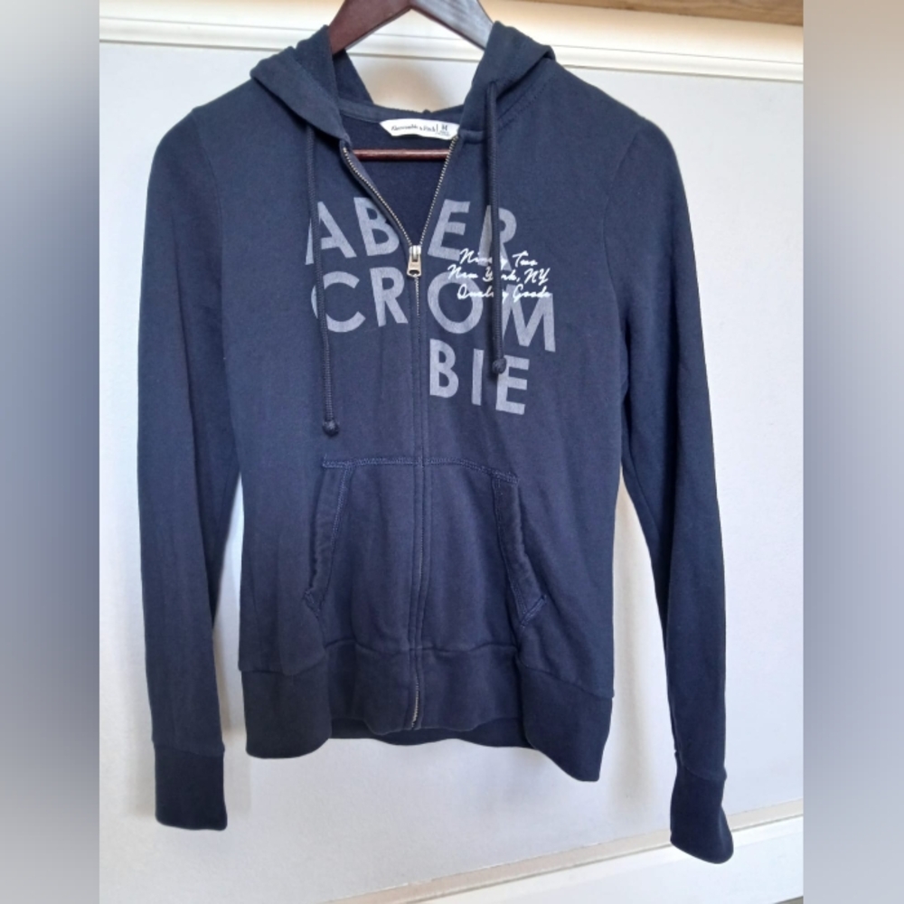 Abercrombie & Fitch Women's Logo Full-Zip Hoodie Sweatshirt Size M